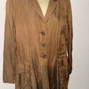 CAbi Brown Button-Front Blazer